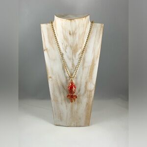 NWOT🌟COACH Koi Fish Pendant Necklace VERY RARE Coral